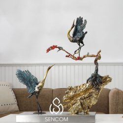 Decor Đôi Hạc Xanh Đồng Cao Cấp MS050
