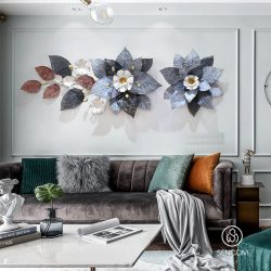 Tranh Sắt Treo Tường Hoa Xám Xanh SC2226
