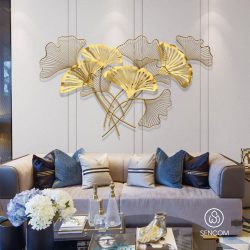 Tranh Sắt Treo Tường Lá Gingko Ngang SC2042