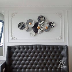 Tranh Sắt Treo Tường Trống Đồng Đen Trắng SC2224