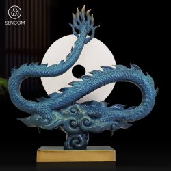 Alternative view of Decor Tượng Đồng Rồng Vờn Mây Tài Lộc SCD009