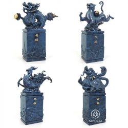 Alternative view of Decor Tượng Đồng Ấn Hổ Cưỡi Âm Dương SCD008