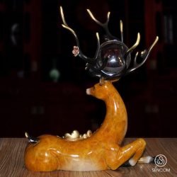 Alternative view of Decor Hươu Đồng Mẫu Đơn SCD006