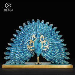 Decor Tượng Đồng Khổng Tước Xoè Đuôi SCD0010