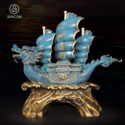Decor Thuyền Rồng Thuận Buồm Xuôi Gió Bằng Đồng SCD0012