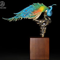 Decor Tượng Đồng Khổng Tước Tài Lộc SCD002