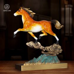 Decor Ngựa Cưỡi Mây Đồng SCD0077