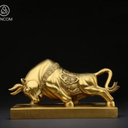 Decor Tượng Đồng Trâu Kéo Tiền SCD003