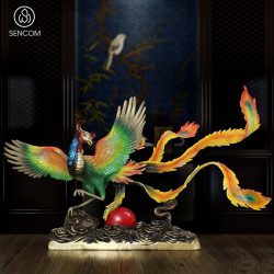 Decor Tượng Đồng Khống Tước Cưỡi Mây SCD005