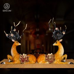 Decor Hươu Đồng Mẫu Đơn SCD006