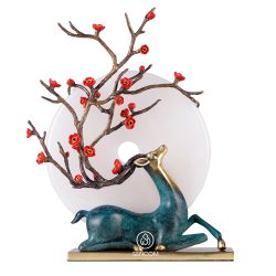 Decor Hươu Đồng Cưỡi Ngọc SCD0090