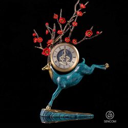 Đồng Hồ Đặt Bàn Hươu Sừng Hoa SCD0089