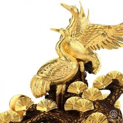 Alternative view of Decor Chim Hạc Đậu Trên Cành Cây Vàng Trên Sông SCD00506