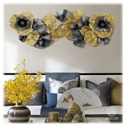 Tranh Sắt Treo Tường Lá Gingko Tím SC831