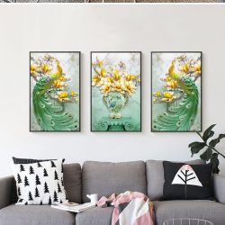 Tranh Chim Công Phòng Khách Nghệ Thuật Hiện Đại SC00145