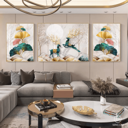 Tranh  Phòng Khách Nghệ Thuật Hiện Đại SC0086