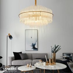 Alternative view of Đèn chùm thủy tinh pha lê cao cấp HĐ04