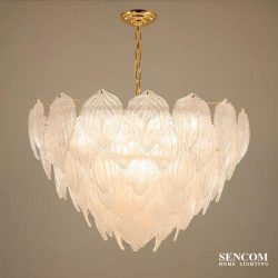 Đèn chùm GLass Leaver cao cấp HĐ09