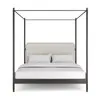 Campaign king bed with canopy